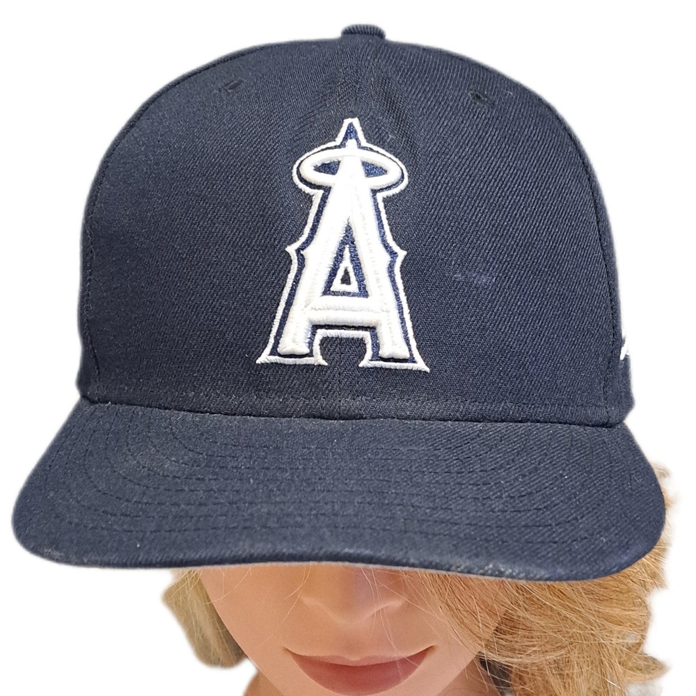 New Era 59FIFTY Los Angeles Angels Fitted Hat Mens 7 1/4 Black MLB Cap
